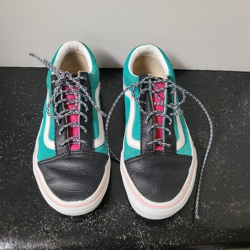 Vans black teal